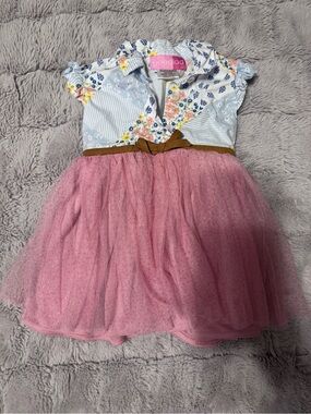 Good Lad Pink Tulle Dress with Floral Bodice
